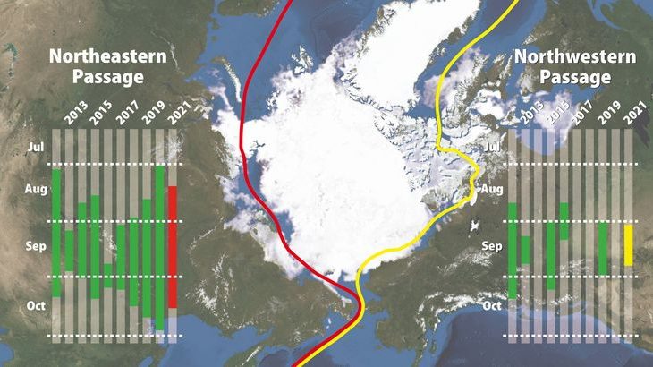 ウェザーニューズが北極海の海氷傾向を発表、温暖化で長期開通と予想