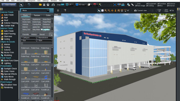 メガソフト、躯体入力の省力化実現したデザインソフト「物流倉庫3D」で英語表記対応の最新バージョン発売