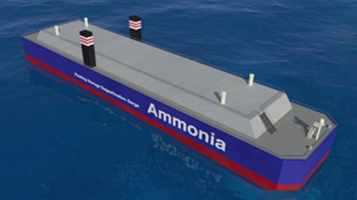 世界初の浮体式アンモニア貯蔵再ガス化設備搭載バージ、日本郵船などの共同研究にIHIが新規参加
