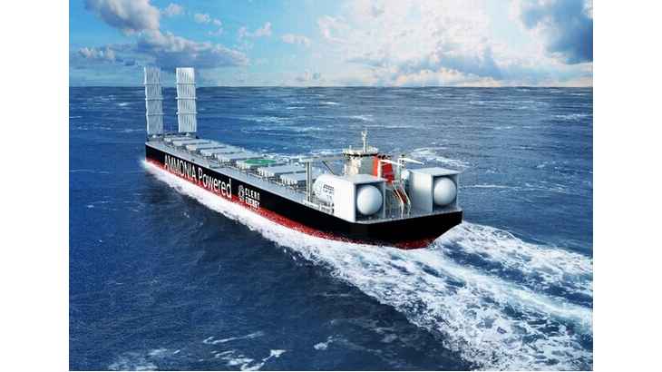 商船三井と三井物産がアンモニア燃料大型ばら積み船の設計基本承認を取得