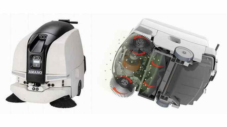 アマノ、物流倉庫など向けの業務用ロボット掃除機「RSrobo」発売