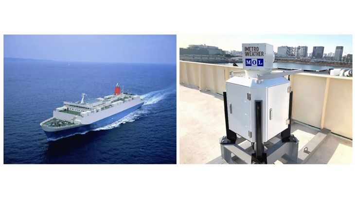 商船三井と京大発スタートアップのメトロウェザーが世界初、「長距離風況計測装置」を海上航行する船舶に搭載