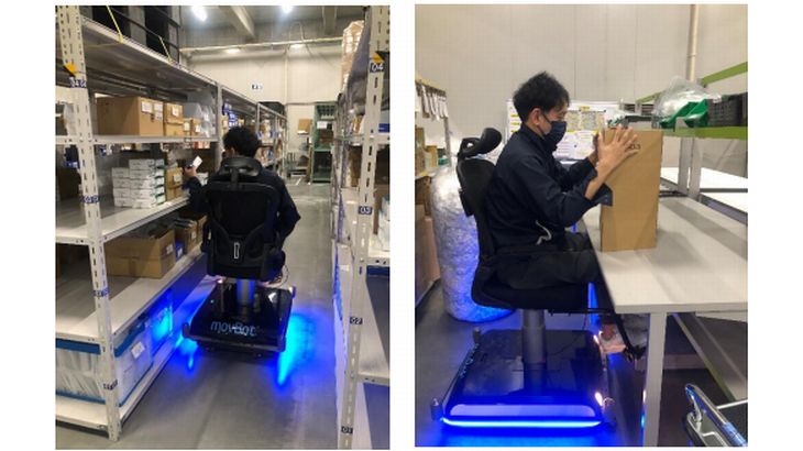 サンリツ、事務・作業用車椅子ロボット「MovBot Office」の倉庫作業実験で協力