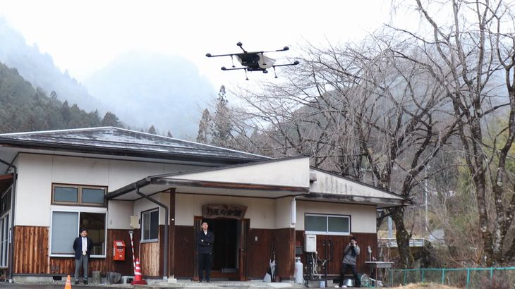 エアロネクスト-長野県木曽郡3町村における災害時対応を想定したドローン配送のお披露目フライト実施