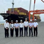 日通、北九州のひびき港に初入港のMSC「QINGDAO F」に本船荷役を実施