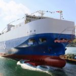 フジトランス、新たな省エネRORO船「蓉翔丸」が進水