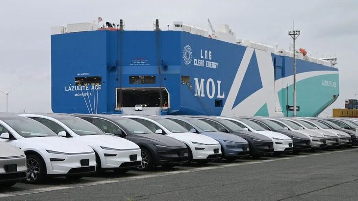 自動車輸入台数日本一の愛知・三河港で米テスラ製EVの陸揚げ開始
