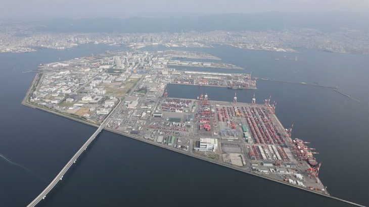 神戸港ポートアイランド（第2期）、南ふ頭コンテナターミナル機能の拡張工事が完了