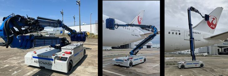 JALが本邦初、協働型リモコン式機体洗浄ロボを成田空港に導入へ