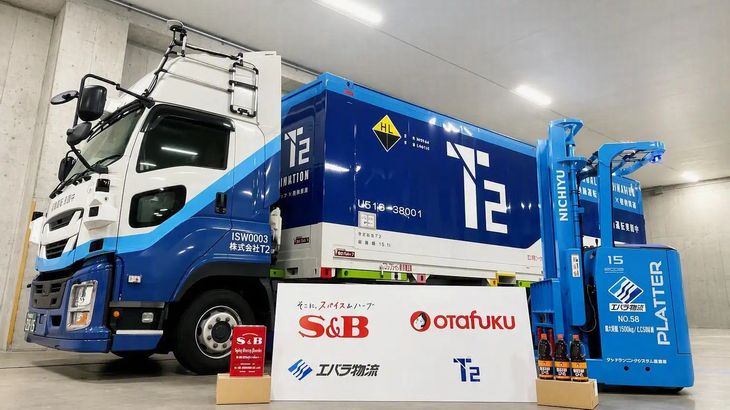 国内初、T2の自動運転トラック＆JR貨物鉄道のモーダルコンビネーションで複数社製品を往路・復路で分けて共同輸送へ